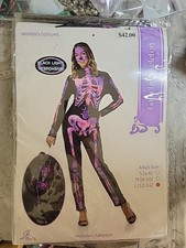 Galactic Skeleton Costume Jumpsuit Halloween Women s Size large 12-14