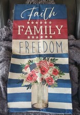 Faith Family Freedom floral pillowcovers 12x12