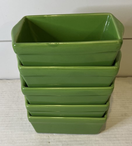 5 STONEWARE INDIVIDUAL MINI LOAF PANS GREEN DISTRIBUTED MICHAEL'S ...
