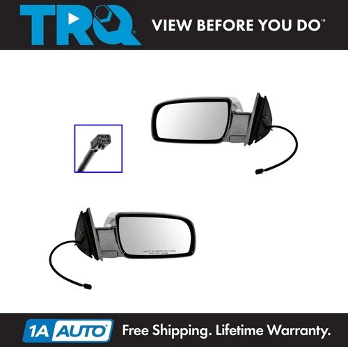 TRQ Side View Mirrors Power Chrome Pair Set for Chevy GMC C/K Suburban