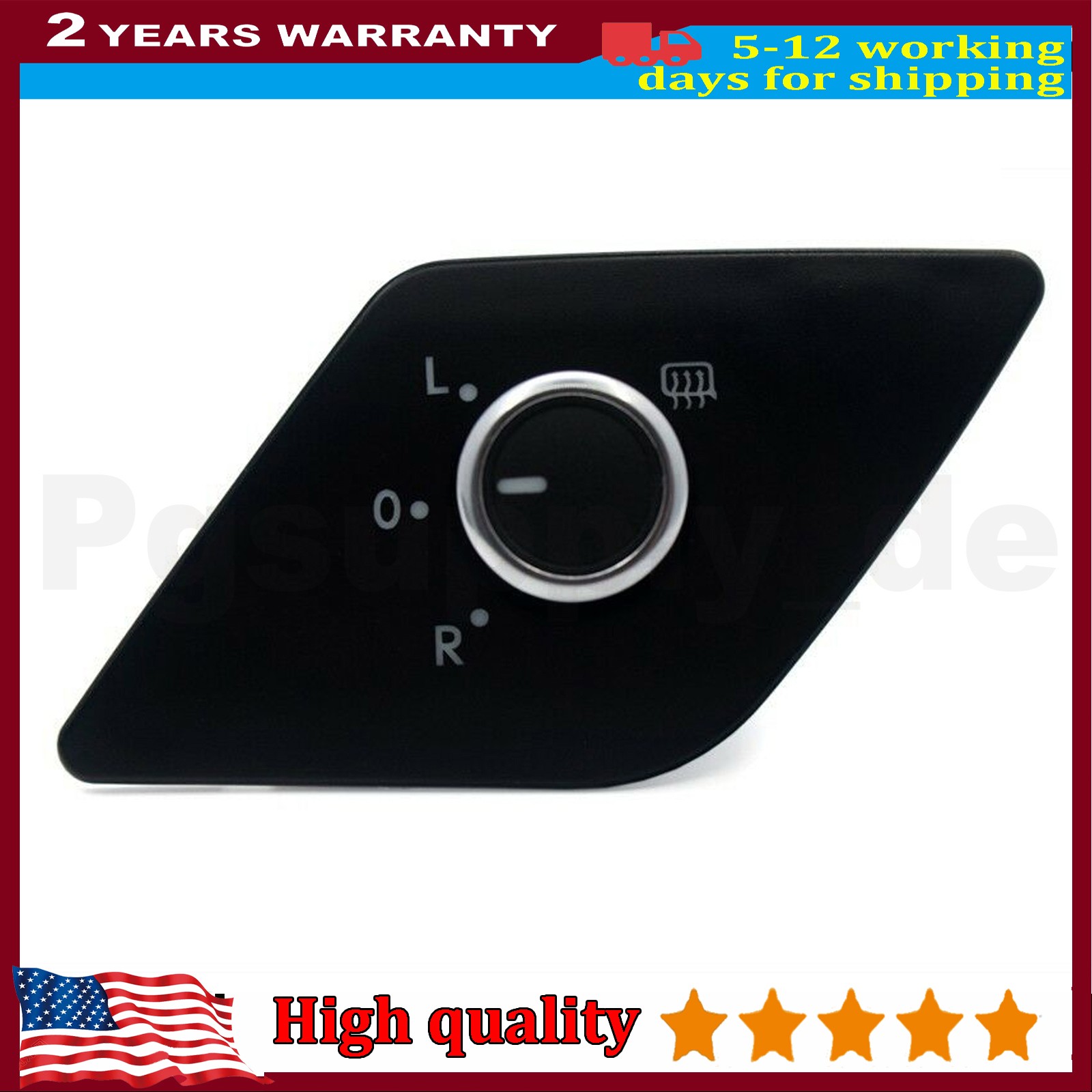 Chrome Side Mirror Switch Knob W/Heat 16D959565 For VW Jetta MK6 5C7959565J 10P