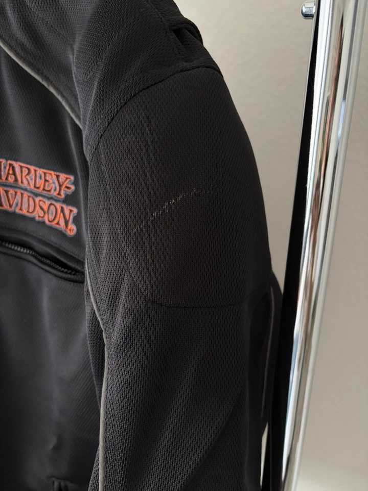 Chaqueta de motociclismo Harley Davidson de malla negra para hombre L Foto 3 de 4