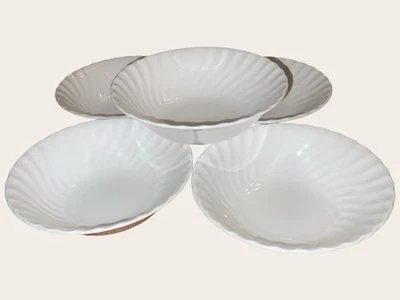 Wedgwood Candlelight 5x Cereal Soup Bowls 6” White Hardly Used Excellent - Image 1 of 4