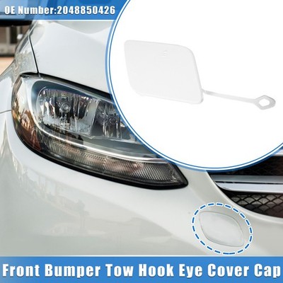 Car Front Bumper Tow Hook Eye Hole Cover for Mercedes-Benz C250 2012-2015 White