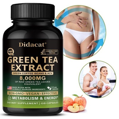 Green Tea Extract Apple Cider Vinegar Vitamin C Coffee Beans 120 Capsules US