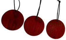  Circle Christmas Decorations, Set Of 3 Ornaments, Handmade, Upcycled, Charity 