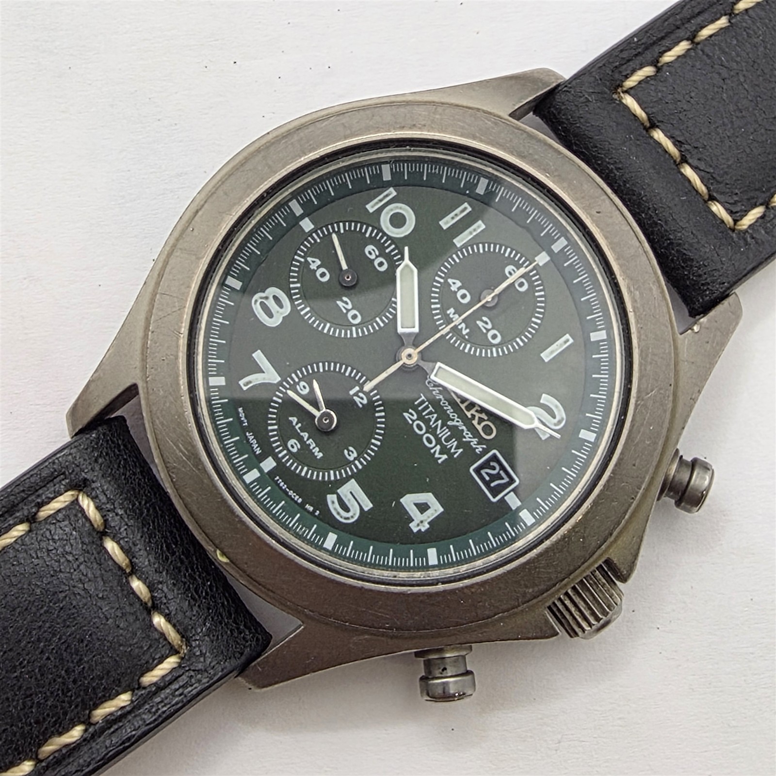SEIKO 7T62 0BZ0 TITANIUM CHRONOGRAPH MENS SS DATE 4D0… - Gem