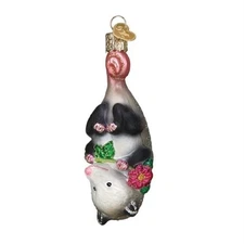 Old World Christmas Blossom Opossum Glass Ornament FREE BOX 12569 New