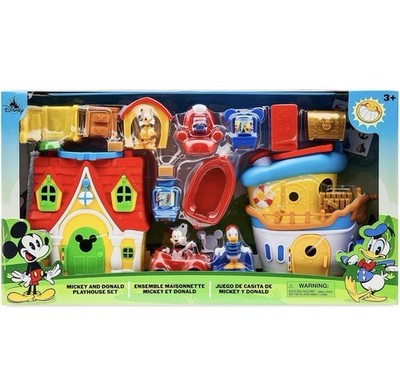 DISNEY STORE Mickey Mouse Donald Duck | 2 Houses | Play Set | with Carry Handles