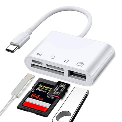 USB C to SD/Micro SD Memory Card Reader, 4-in-1 USB C to Camera Memory Card R...