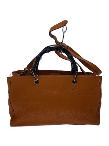 GUCCI Handbag Bamboo Shopper Leather Orange Plain 323660 A7MOV 7626 Used