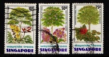 Singapore 1976 Wayside Trees 10c, 50c, 75c SG268, 270-71 Used
