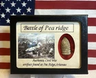 Civil War Bullet  from The Battle of Pea Ridge with Display Case,Color! with COA