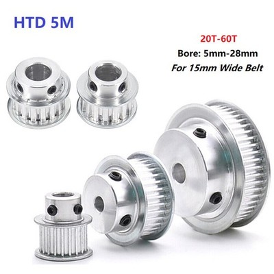 BF-type HTD 5M 15mm Timing Belt Pulley 20-60T Tooth Pitch 5mm for CNC Step Motor