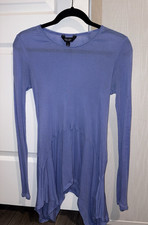 Simply Vera Vera Wang Purple Round Neck Long Sleeve Knit Tunic Women's S Regular