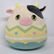 Squishmallows Conner the Cow 8" Black Ivory Yellow Plush Stuffed Kellytoy Easter
