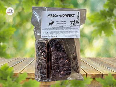 Hirsch-Konfekt: Premium Monoprotein-Snack (60g)   Getreidefrei & Regional