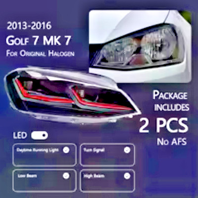 VW Golf 7 LED Headlight 2013-2017 Golf Design Headlights DRL Headlamp Dynamic