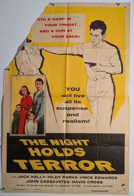 The Night Holds Terror Original Movie Poster 1955 Jack Kelly John Cassavetes