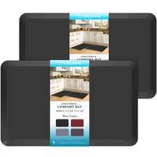2 PCS Kitchen Mat Cushioned Anti-Fatigue Floor Mat, Heavy Duty Ergonomic Comfort