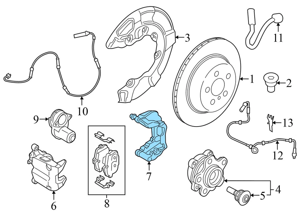 BMW 530I XDRIVE 2017-2023 - Porta pinza de freno trasero derecho / soporte 6870584 Foto 4 de 4