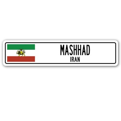 MASHHAD IRAN Street Sign Iranian flag city country road wall gift