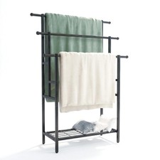 Free Standing Towel Rack, 3 Tiers Oversized Metal Ladder Holder with Storage ...