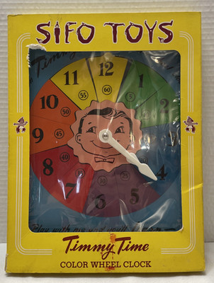 Vintage SIFO Wood Puzzle Timmy Time Color Wheel Clock 13pc Complete Original Box