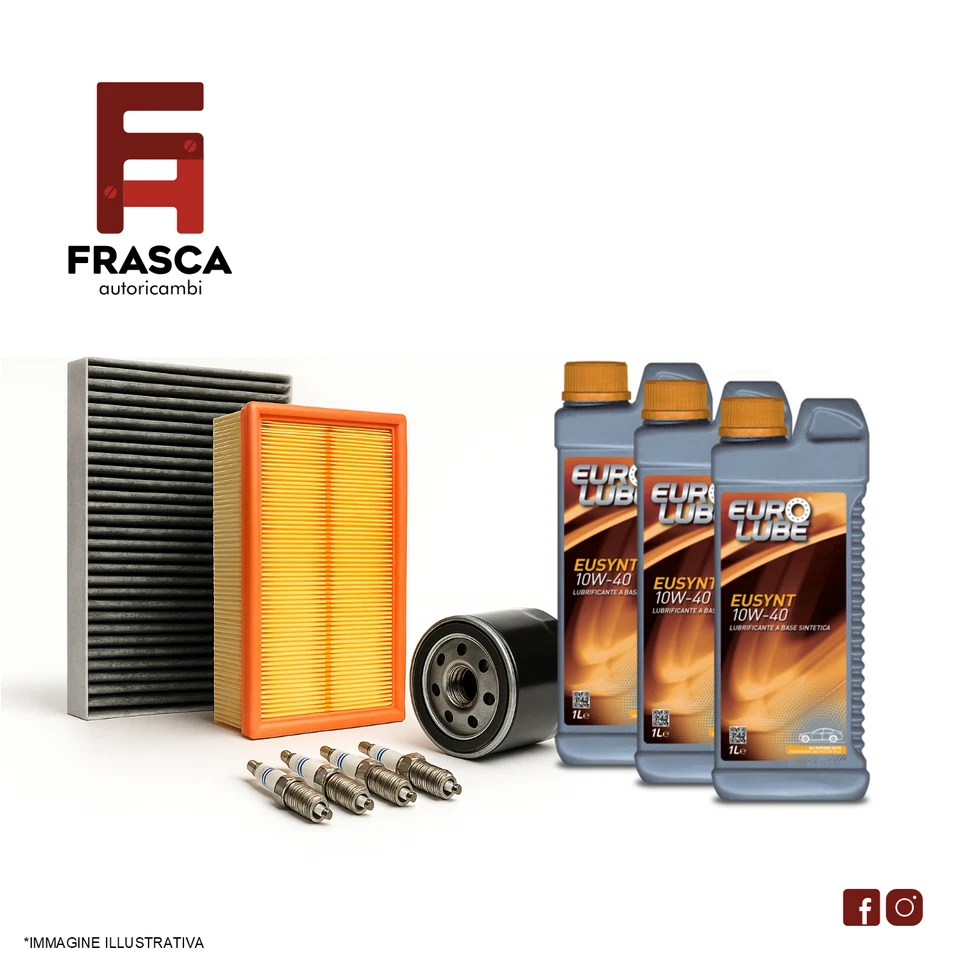 Kit Tagliando + 4 Candele Fiat Panda 169 Lancia Y 1.2 BENZINA 44 51 KW 60 69 CV