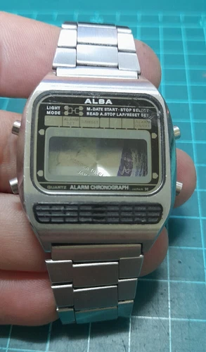 Vintage (1979) Alba Seiko Y446-4000 Strap,Case,Caseback *Spare-Parts Repair Fix*