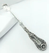 Antique Dominick & Haff Blair & Crawford 12.5" Sterling Twist Floral Sauce Ladle