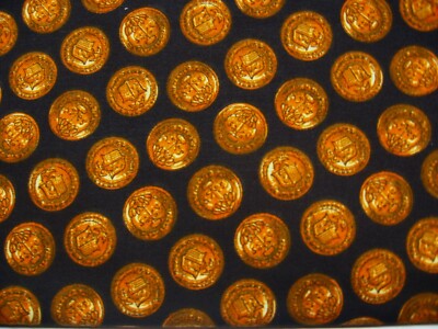 34'' American Eagle Symbol Gold Coin Button ? on Black Fabric