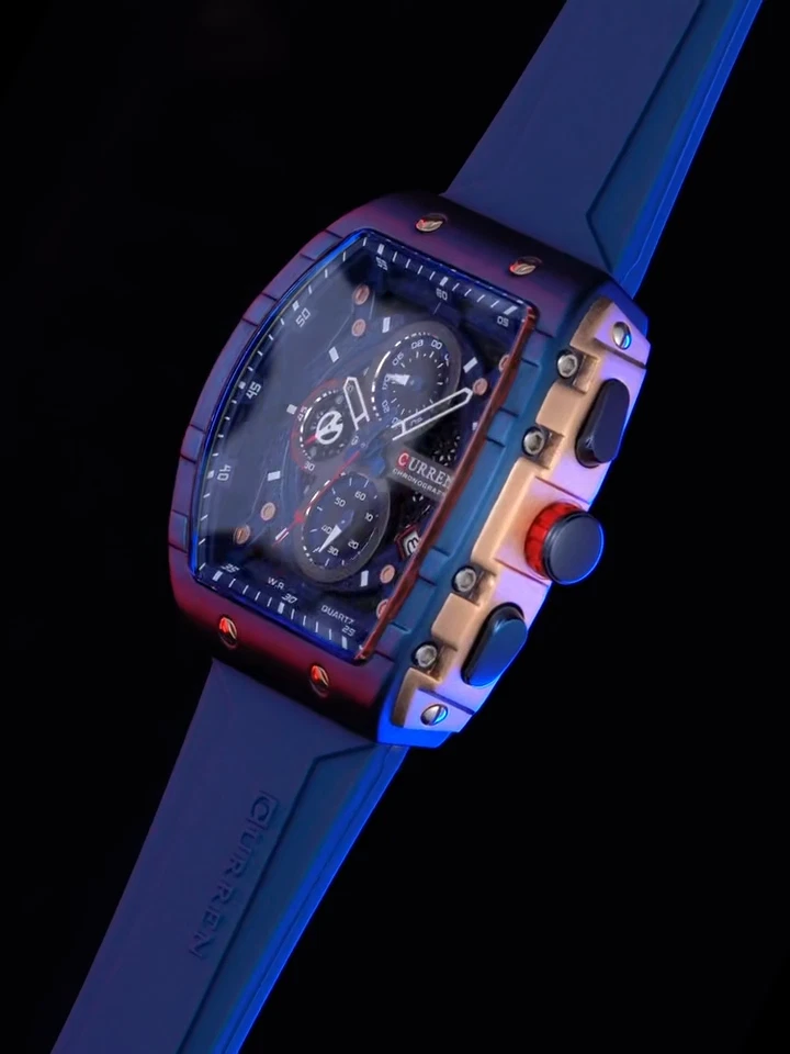 CURREN Sports Unique Rectangular Watches with Large Dial Casual Quartz Auto Date - Image 2 of 4