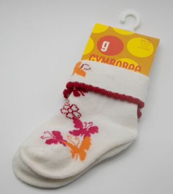 NWT GYMBOREE GIRLS SOCKS 3M 6M 9M 12M SHOE SZ 01-03 LA PLAYA WHITE PINK ...