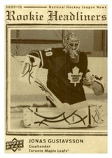 2009-10 Upper Deck #RH30 Jonas Gustavsson Rookie Headliners