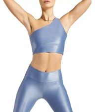 Koral Attract Rev One Shoulder Cropped Top Blue Shadow Size M 1733