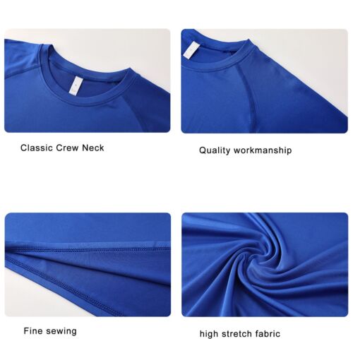 3-Pack Men Quick Dry Fitness Compression Long Sleeve Baselayer Tight Sports Top - Picture 9 of 16