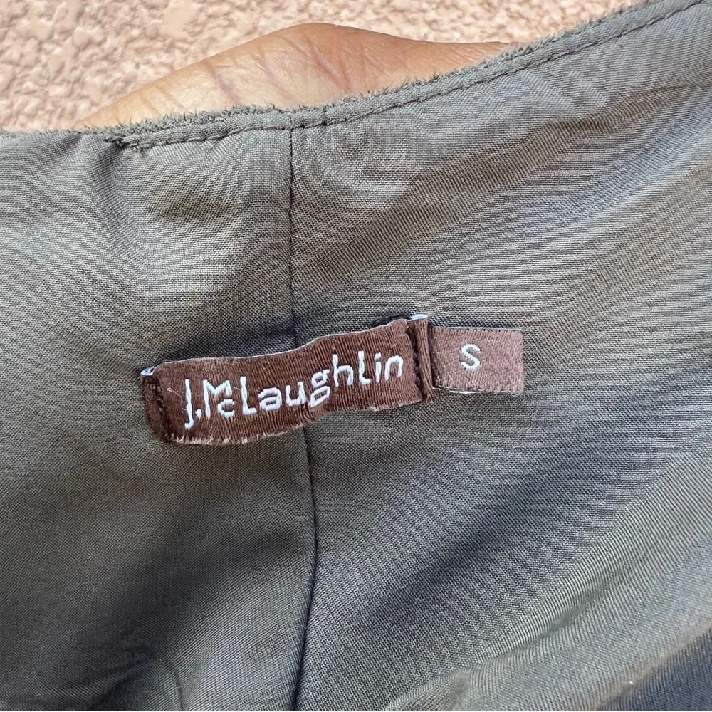 VETEMENTS Abito donna J. McLaughlin scamosciato verde senza maniche completamente foderato preppy contemporaneo