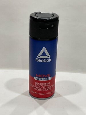REEBOK MOVE YOUR SPIRIT DEODORANT BODY SPRAY  - 4.5 oz  127g New Vegan friendly