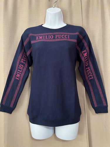 Emilio Pucci, Maglione vintage Emilio Pucci maglia blu taglia S/M
