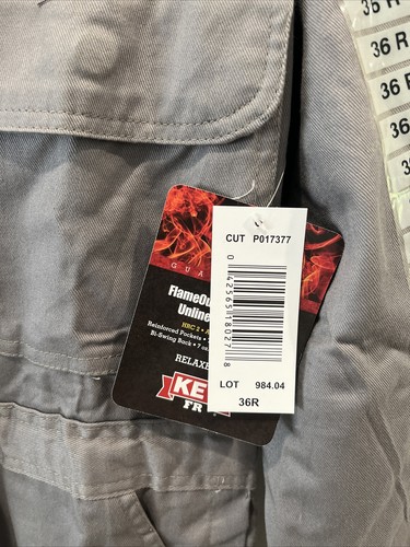 Key FR Mens 36R FlameOut Contractor Unlined Coverall Gray Relaxed Fit Free Ship - Picture 4 of 7