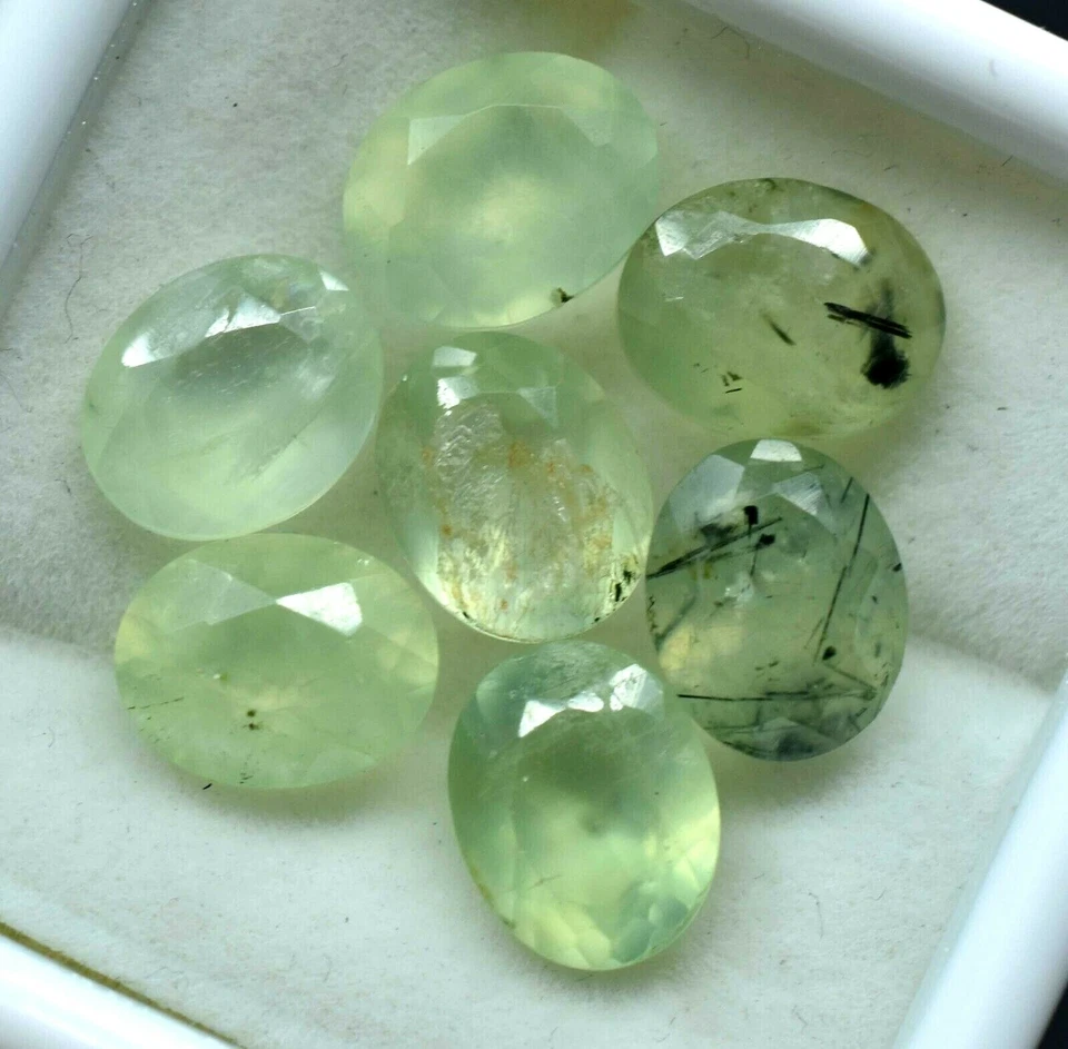 22.05 Ct Natural African Green Prehnite Excellent 7 Pcs Untreated Loose Gemstone - Image 4 of 4