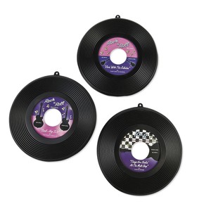 6 1950s Sock Hop Grease Party Decoration Hanging Plastic Rock