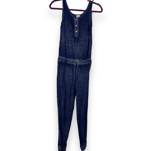 Zoey Sleeveless Jumpsuit Girls Medium Blue Stretch Casual Burnout Soft Knit Boho - Picture 3 of 9