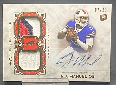 2013 TOPPS MUSEUM COLLECTION AUTO PATCH E J MANUEL ROOKIE BUFFALOS #ED 7/25
