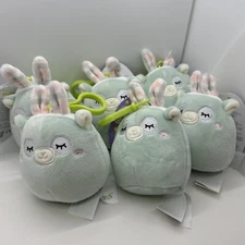 Lot Of 6 Squishmallows Miley Llama W/ Easter Bunny Ears 3.5" Clip-On Plush NWT