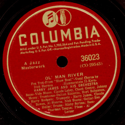 HARRY JAMES ORCH.  Ol' Man River / Answer man    Schellackplatte 78rpm     X2283