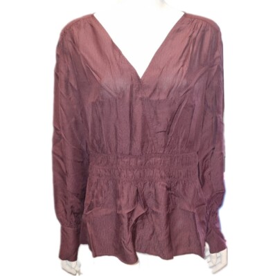 Women's summer blouse Esprit, Bordo, V-neck, size D 40 / FR 42 / IT 44 NEW BR1E1