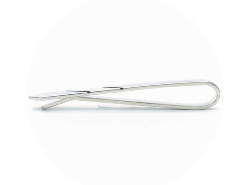 Modern & Stylish Cravate Two Tone 10k White Gold Women's Tie Clip - Picture 2 of 3
