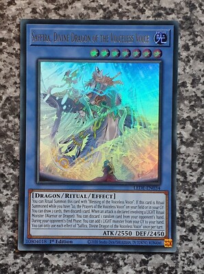 Yugioh LEDE-EN034 Saffira, Divine Dragon of the Voiceless Voice Ultra MINT 10